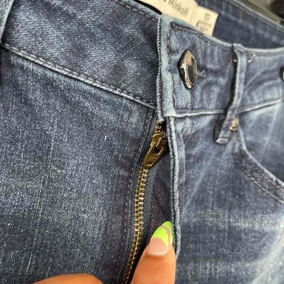 Rebecca Minkoff Dark Wash Studded Skinny Jeans Women’s Size 10 Mid Rise - Picture 7 of 16